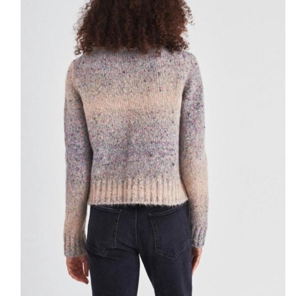 WHITE + WARREN confetti blend crewneck sweater in grey multi - Picture 2 of 8